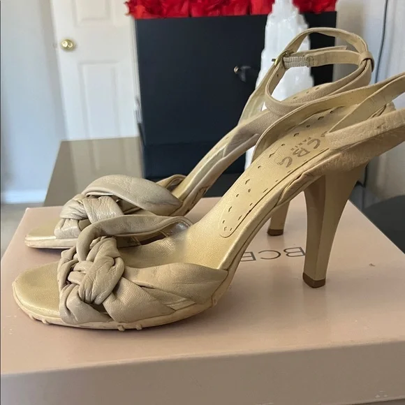 BCBG Women's Cream Braided Heels - Picture 2 of 5